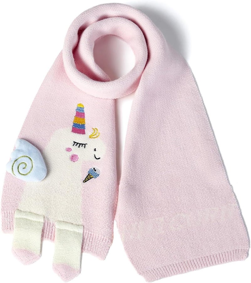 BEARUN Kids Winter Scarf Toddler Girls Cute Knit Scarf Baby Warm Scarves Neck Warmer - Image 1